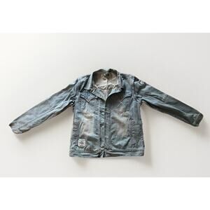 Vintage Pelle Pelle Denim Vest Zip Sleeve Jacket Mens Blue Grunge PPD, TC 5XL